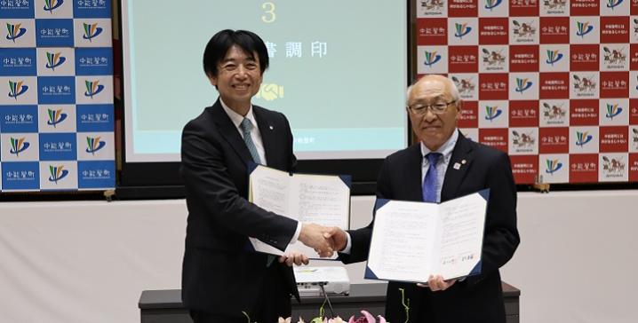 熊本県御船町との災害協定調印式（5月14日）