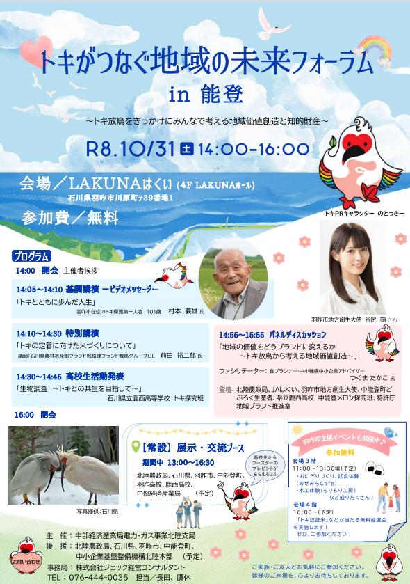 （イメージ）トキがつなぐ地域の未来フォーラム